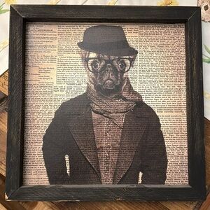 Framed Pug Art Print